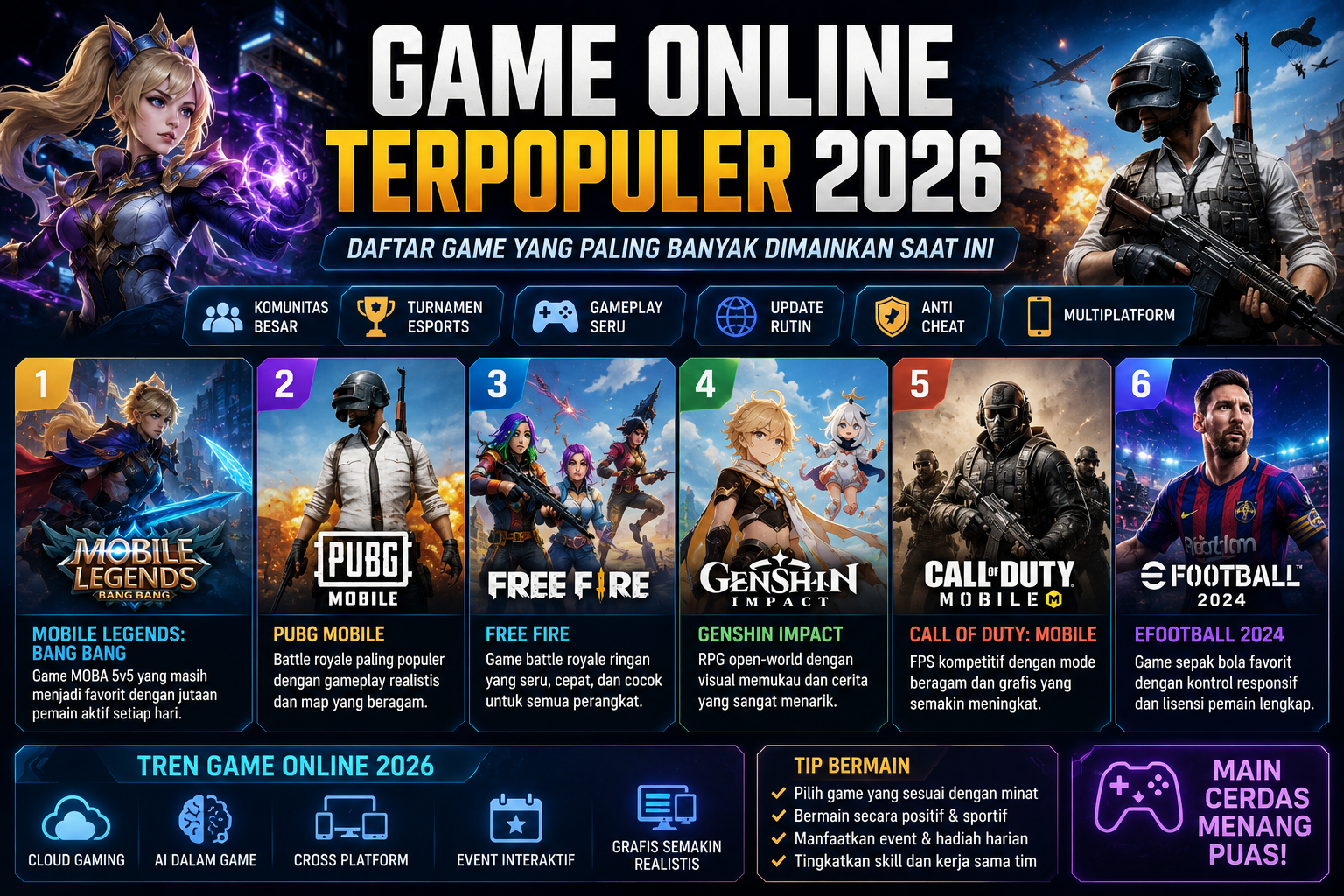game online terpopuler 2026 dengan gameplay multiplayer modern
